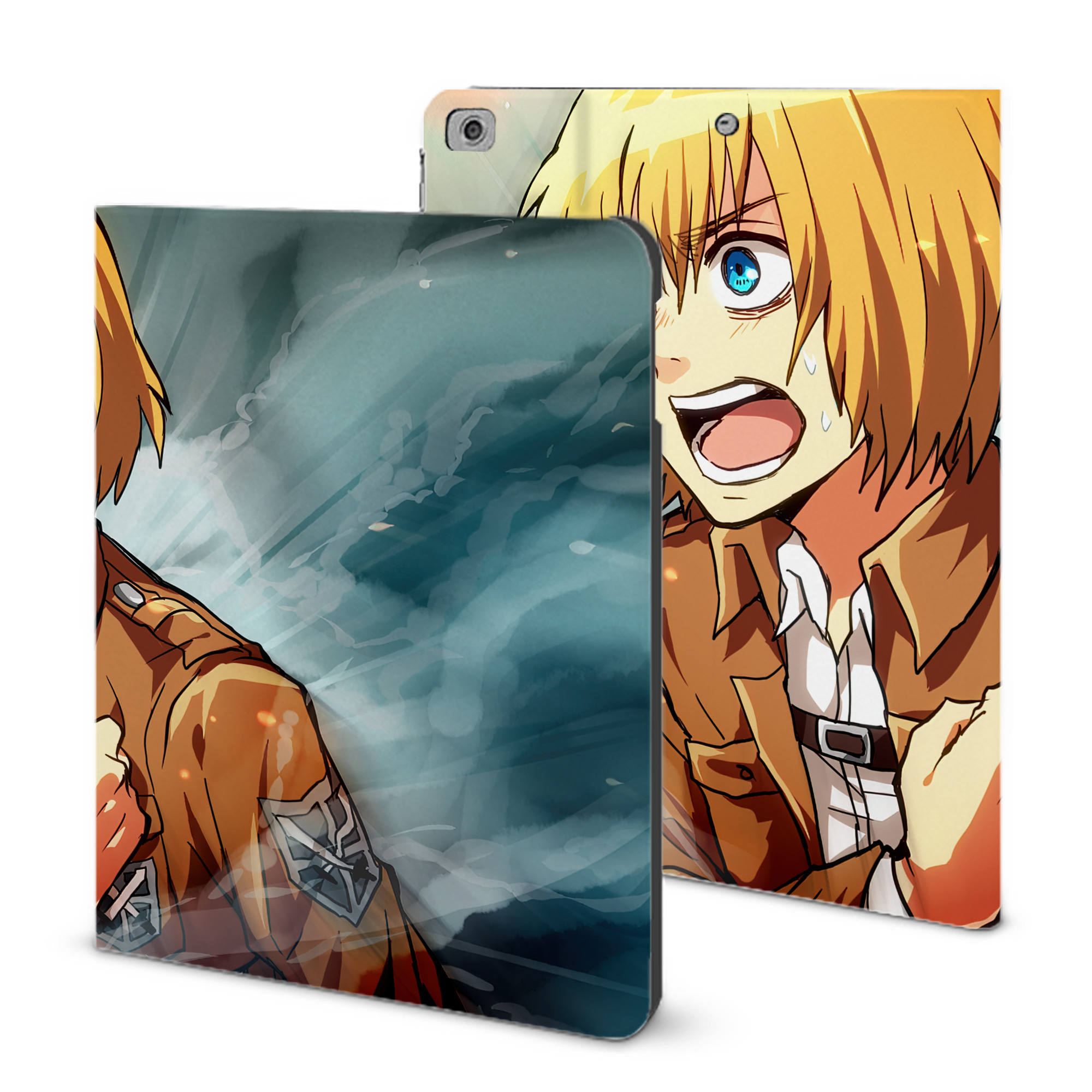 （画像用） 進撃の巨人 Attack on Titan IPad ケース ブック型 PUレザー TPU 耐衝撃 軽量 薄型 ペン収納なし 全面保護 IPad 各モデル対応